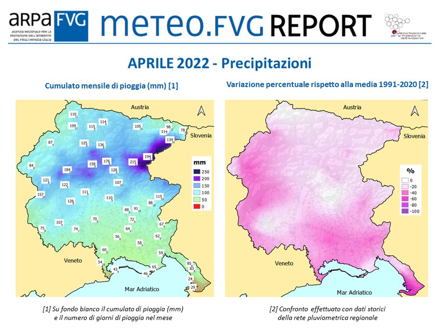 precipitazioni di aprile 2022 in fvg (cumulati men...