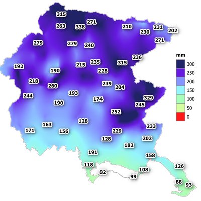 precipitazioni di luglio 2023 in fvg: cumulato men...