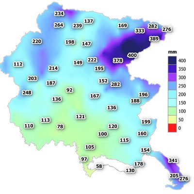 precipitazioni di agosto 2023 in fvg: cumulato men...