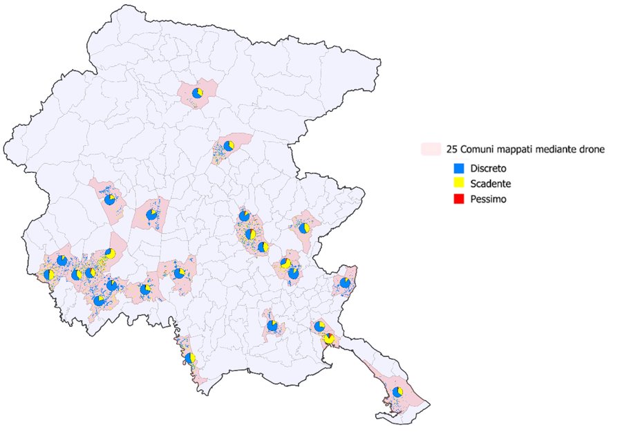 25 comuni mappati tramite drone: stato di conserva...