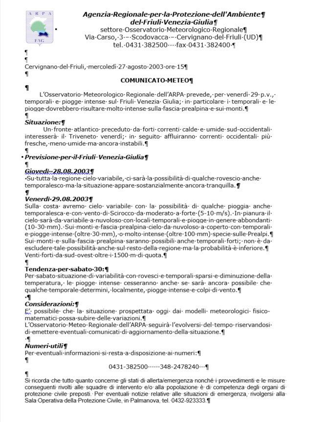 figura 5 - il comunicato meteo arpa fvg emesso due...