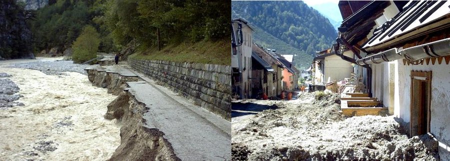 alcune immagini dei danni dell’alluvione del 2003 ...