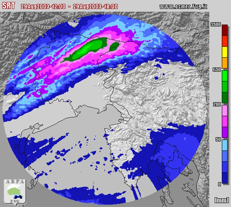 figura 2 - 29 agosto 2003: mappa delle piogge cumu...