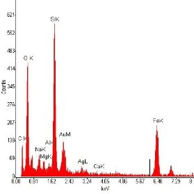 Spettro raccolto in microanalisi a raggi X a dispersione di energia (EDX)