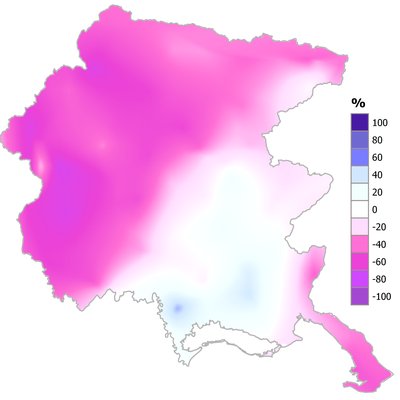 precipitazioni di marzo 2023 in fvg: variazione pe...