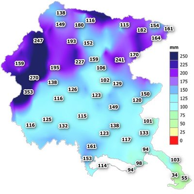 precipitazioni di maggio 2023 in fvg: cumulato men...