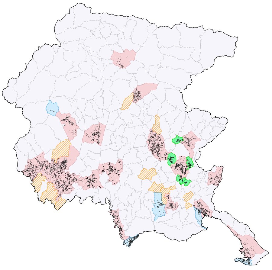 comuni mappati da drone (in rosso), sperimentali d...