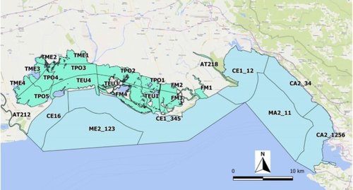 Mappa corpi idrici di transizione e marino costieri aggiornata al 2020