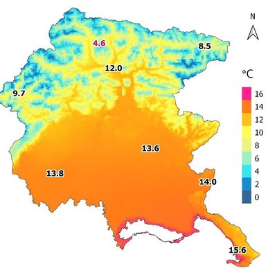 temperature medie annue (dati rete meteorologica r...