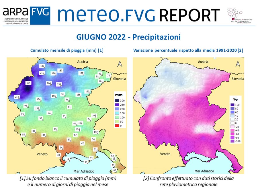 precipitazioni di giugno 2022 in fvg (cumulati men...