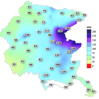 precipitazioni di marzo 2023 in fvg: cumulato mens...