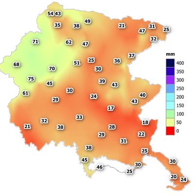 precipitazioni di aprile 2026 in fvg: cumulato men...