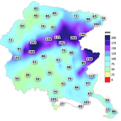 precipitazioni di settembre 2023 in fvg: cumulato ...