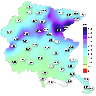 precipitazioni di novembre 2023 in fvg: cumulato m...