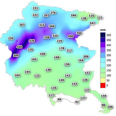 precipitazioni di marzo 2024 in fvg: cumulato mens...