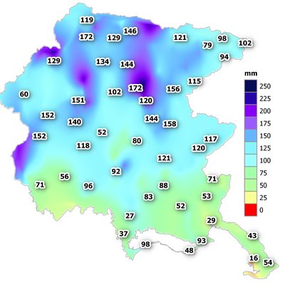 precipitazioni di luglio 2024 in fvg: cumulato men...