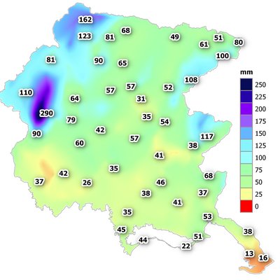 precipitazioni di agosto 2024 in fvg: cumulato men...