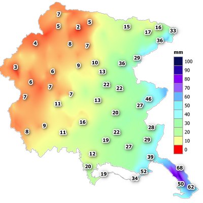 precipitazioni di novembre 2024 in fvg: cumulato m...