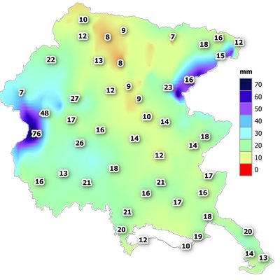 precipitazioni di dicembre 2025 in fvg: cumulato m...
