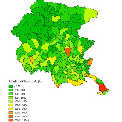 rifiuti urbani indifferenziati pro capite