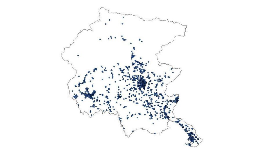 siti di posizionamento dei dosimetri sul territori...