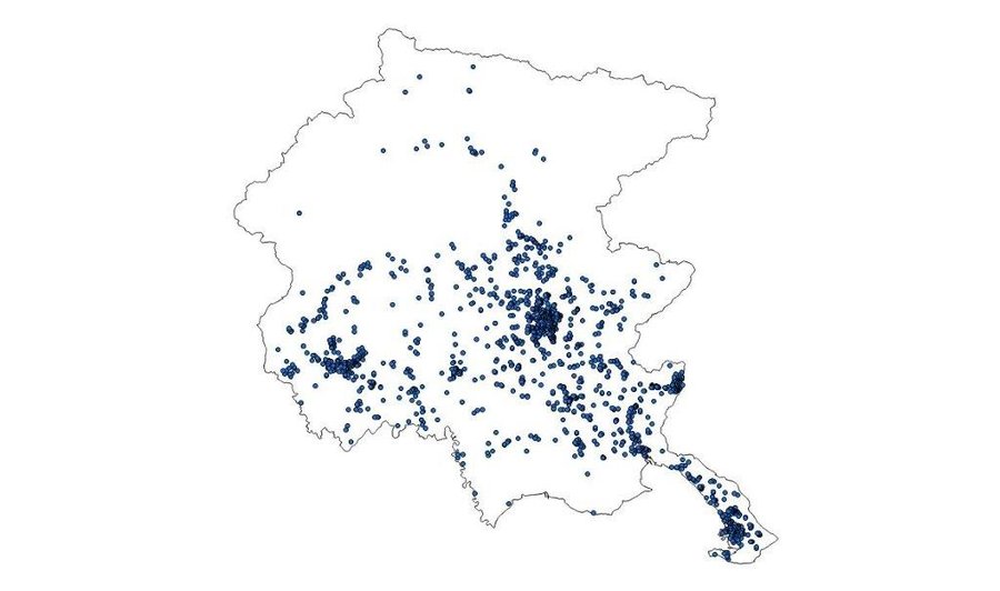 siti di posizionamento dei dosimetri sul territori...