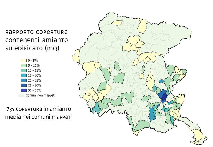 rapporto tra superficie delle coperture in amianto...