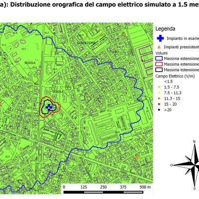 distribuzione del campo elettrico calcolato
