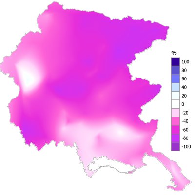 precipitazioni di marzo 2026 in fvg: variazione pe...