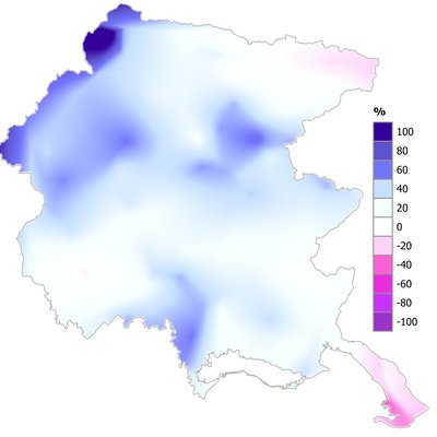 precipitazioni di aprile 2025 in fvg: variazione p...