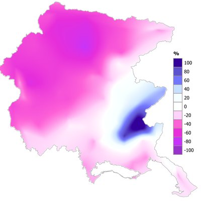 precipitazioni di novembre 2025 in fvg: variazione...
