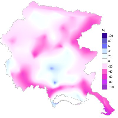 precipitazioni di luglio 2024 in fvg: variazione p...