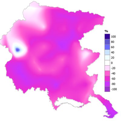 precipitazioni di agosto 2024 in fvg: variazione p...