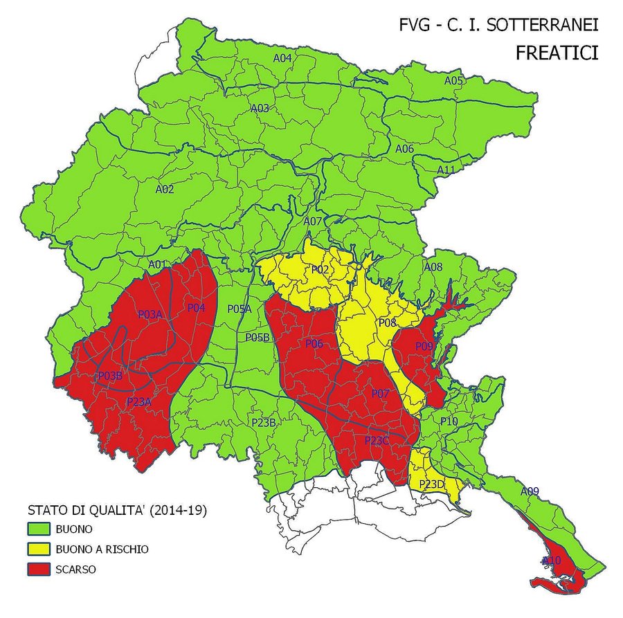 Stato di qualità 2014-2019 – Corpi idrici sotterranei montano-collinari e di pianura freatici