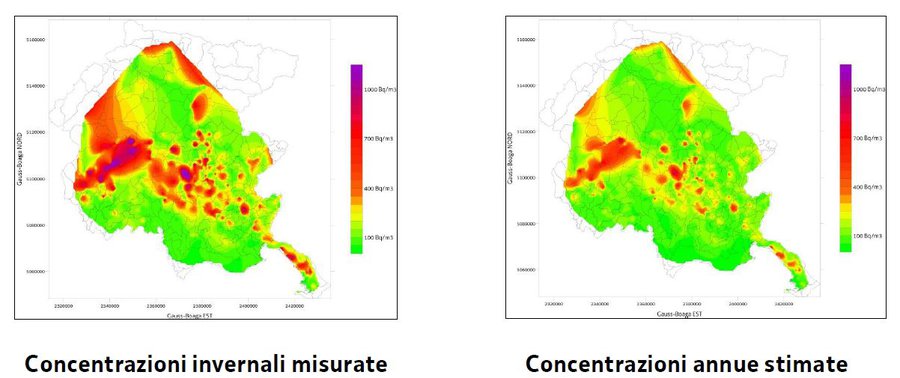 distribuzione delle concentrazioni di radon indoor...