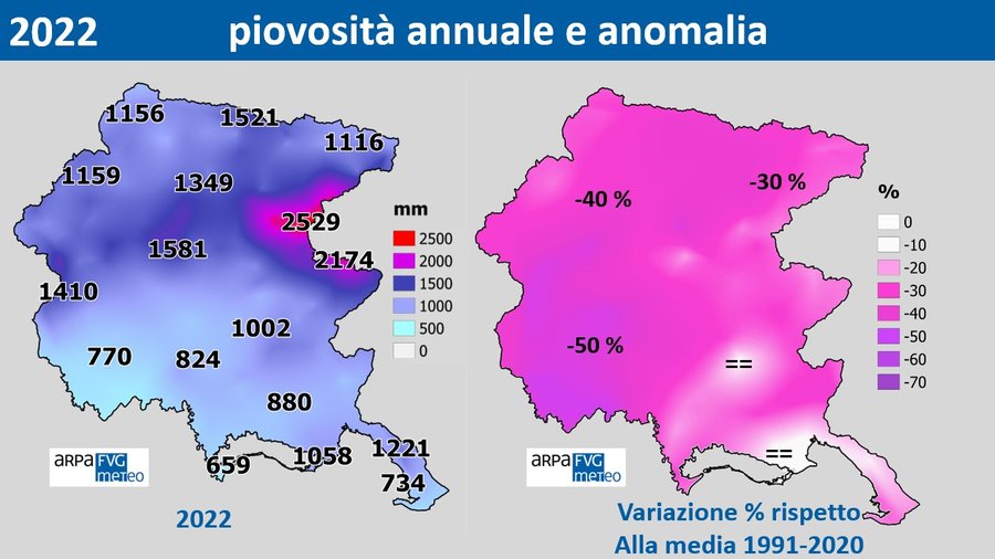 fig. 4 - precipitazioni cumulate dell’anno 2022 e ...