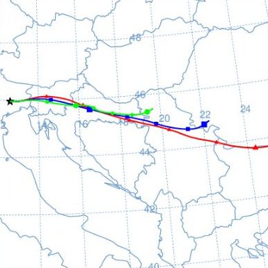 traiettorie delle masse d’aria provenienti dalla s...