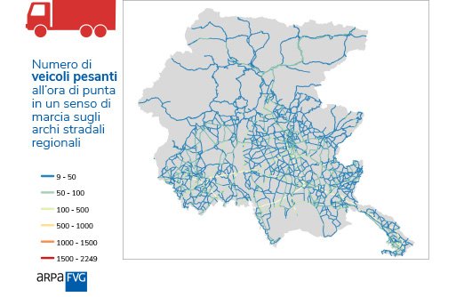 grafo stradale: numero di veicoli pesanti all’ora ...