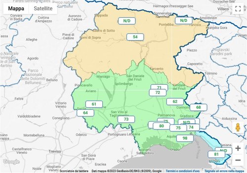 Presentazione mappa stazioni ozono