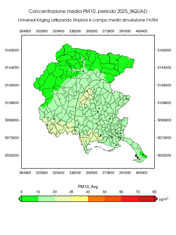 fig. 2 - concentrazione media annua di pm10.