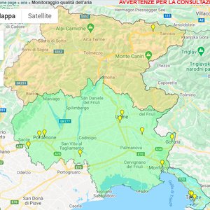 immagine anteprima per la notizia: valori elevati di polveri su tutto il friuli venezia giulia