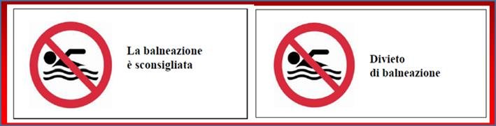 Simboli della Commissione Europea per l’informazione al pubblico in merito alla classificazione delle acque di balneazione