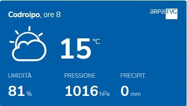 widget meteo esempio