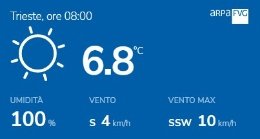 widget meteo arpa fvg, esempio